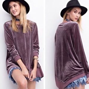 Beautiful violet purple velour top